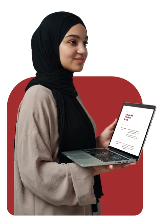 Enseignante de Coran en ligne présentant un cours sur ordinateur - école pour femmes Ayacademia