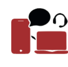 Pictogramme téléphone et ordinateur - accompagnement entre les séances